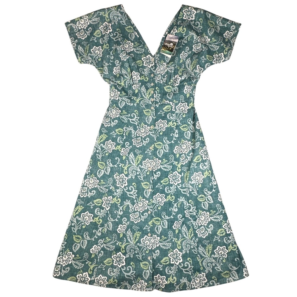 Reyn Spooner Layla Midi Dress Womens 6 Mele Pareau Hydro Floral Hawaiian NWT